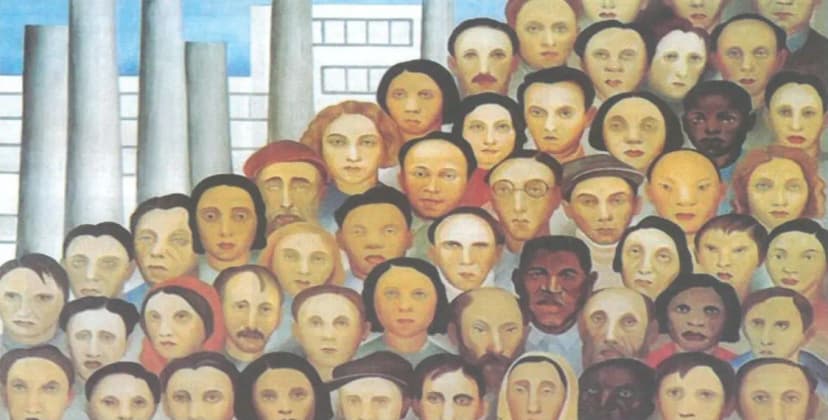 Os negros estão presentes no quadro "Operários" (1933) da pintora Tarsila do Amaral, que expressa o mundo do trabalho nas fábricas